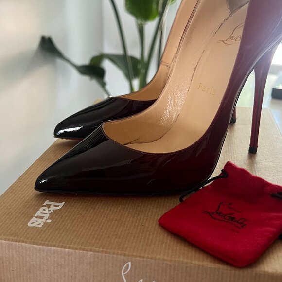 Rare Louboutin Black/Red Gradient Heels (38) - Picture 1 of 7